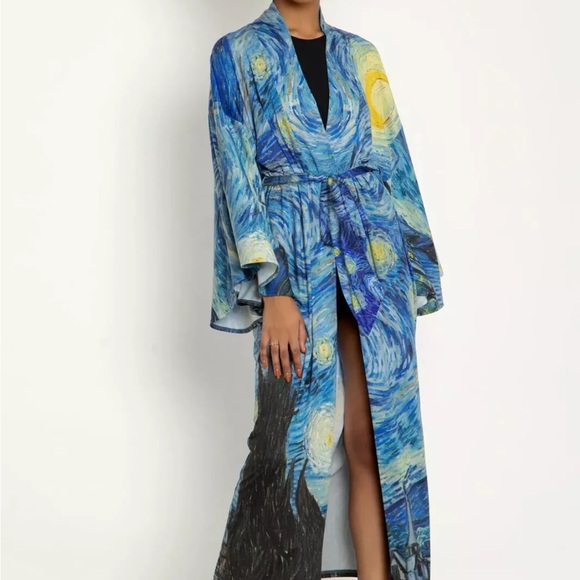 Blackmilk Starry Night Swan Kimono Robe - Picture 2 of 7